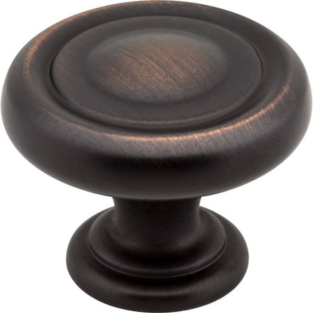 Jeffrey Alexander 1-1/4" Diameter Brushed Oil Rubbed Bronze Bremen 1 Cabinet Knob 117DBAC